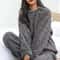 Womens Winter Jacquard Plush Fleece Pajama Set 10