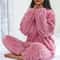 Womens Winter Jacquard Plush Fleece Pajama Set 7