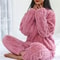 Womens Winter Jacquard Plush Fleece Pajama Set 7