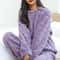 Womens Winter Jacquard Plush Fleece Pajama Set 8