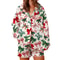 Womens Festive Holiday Bow Print Pajama Set 7
