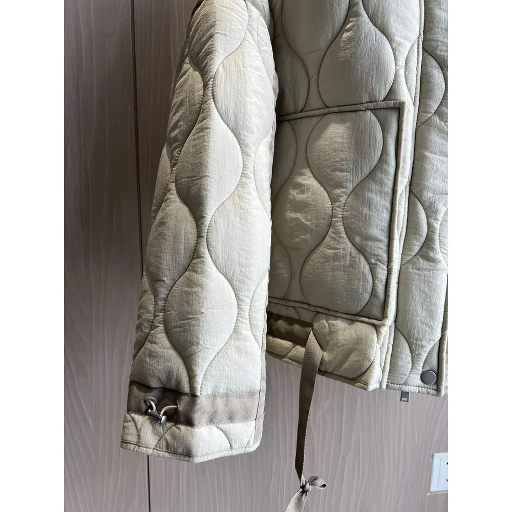 ETJ Womens Quilted Jacket With Adjustable Ties 3