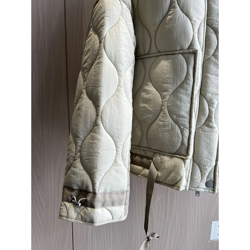 ETJ Womens Quilted Jacket With Adjustable Ties 3