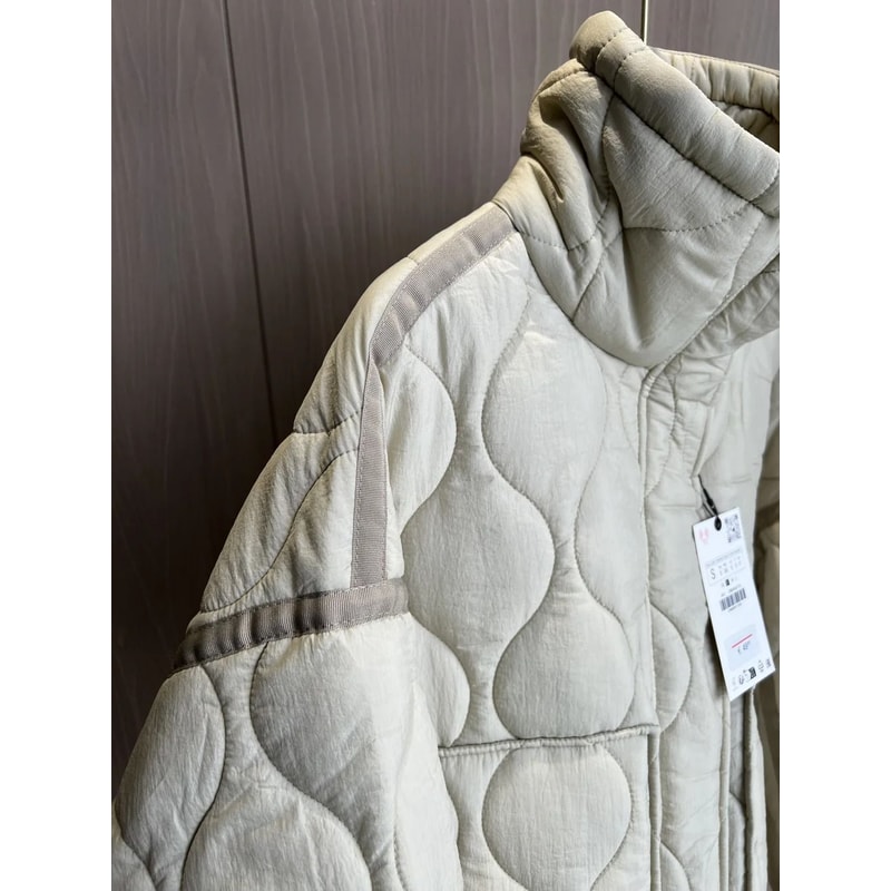 ETJ Womens Quilted Jacket With Adjustable Ties 4