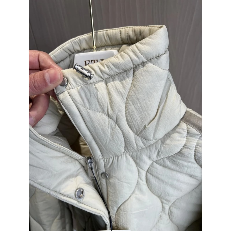 ETJ Womens Quilted Jacket With Adjustable Ties 5