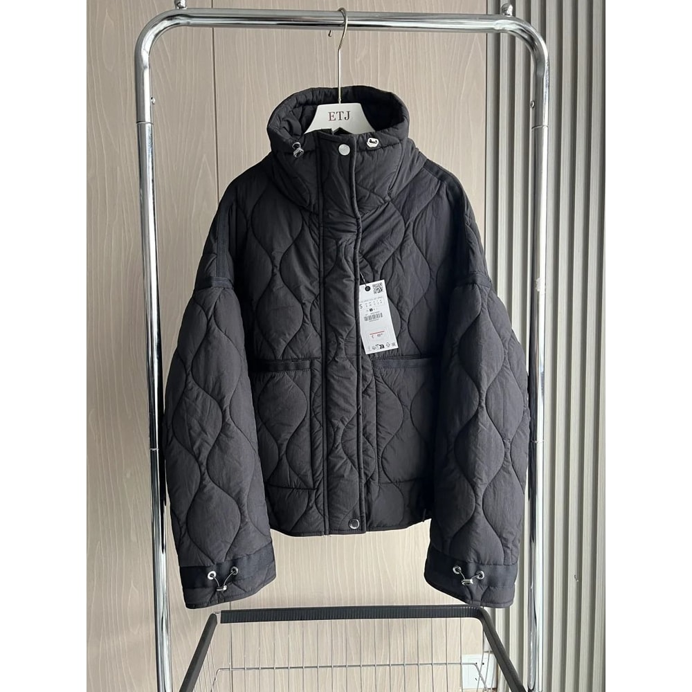 ETJ Womens Quilted Jacket With Adjustable Ties 10