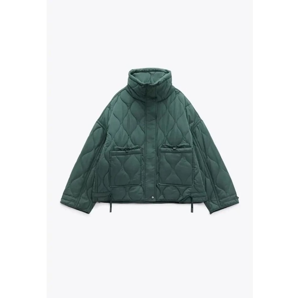 ETJ Womens Quilted Jacket With Adjustable Ties 12