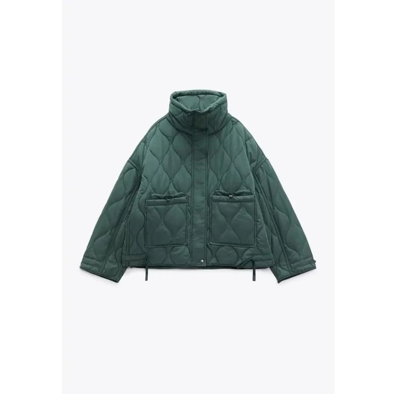 ETJ Womens Quilted Jacket With Adjustable Ties 12