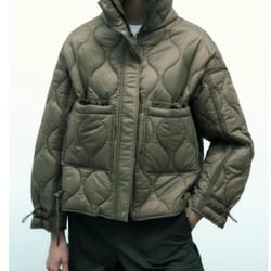 etj womens quilted jacket with adjustable ties