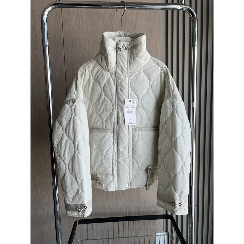 ETJ Womens Quilted Jacket With Adjustable Ties 8