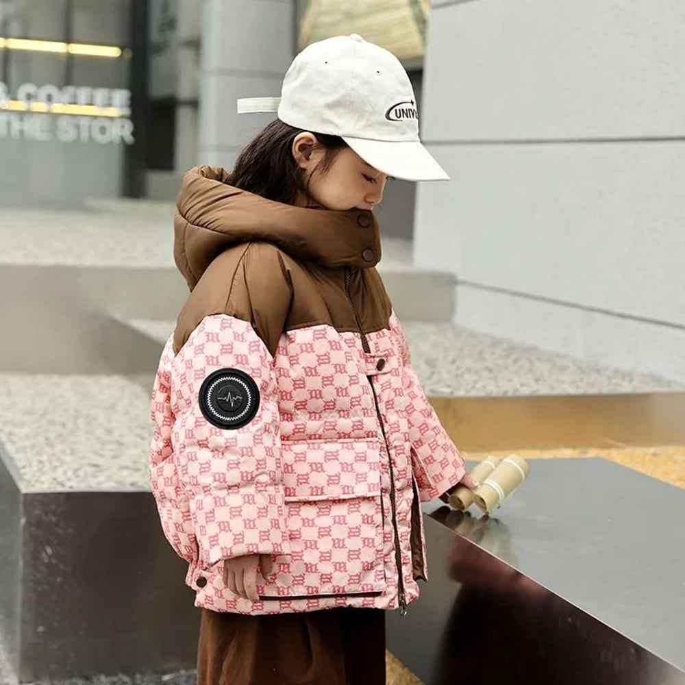 Girls Gradient Patch Down Winter Parka 10