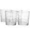 4Piece Embossed Glass Tumbler Set 13 Oz Old Fashioned Glassware 4