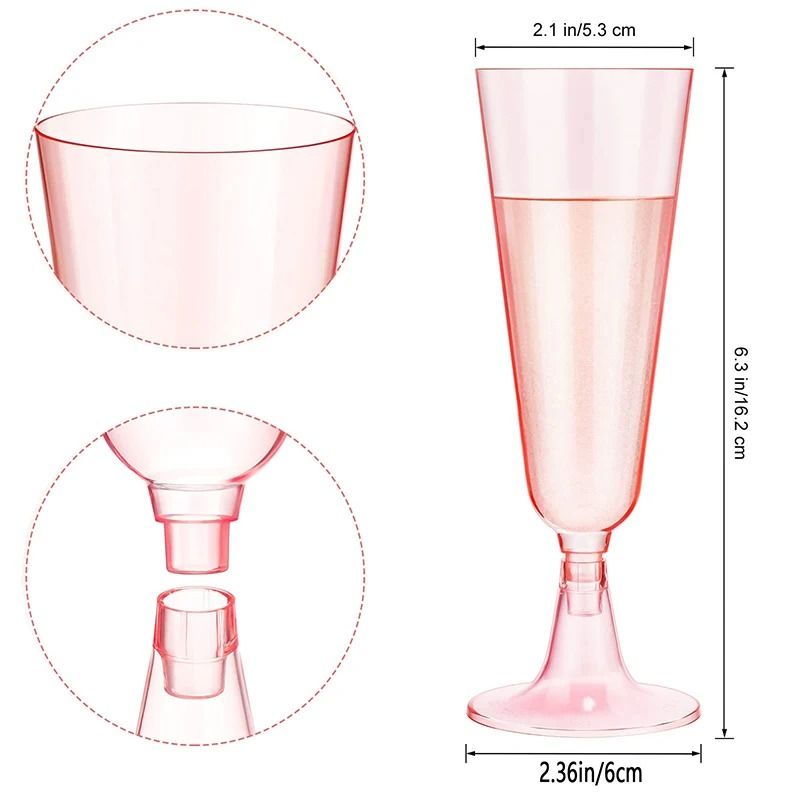 10Piece Pink Disposable Champagne Flute Set 1