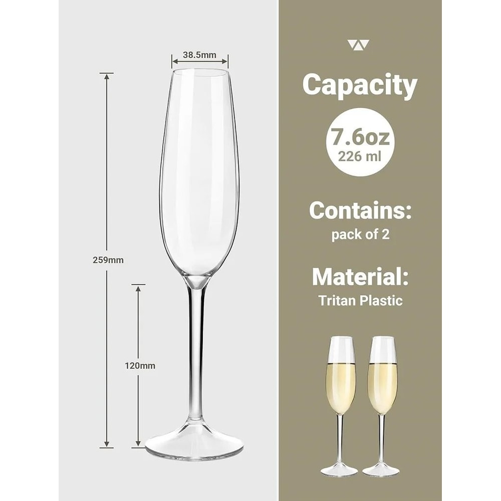 2Piece Shatterproof Tritan Champagne Flute Set 2