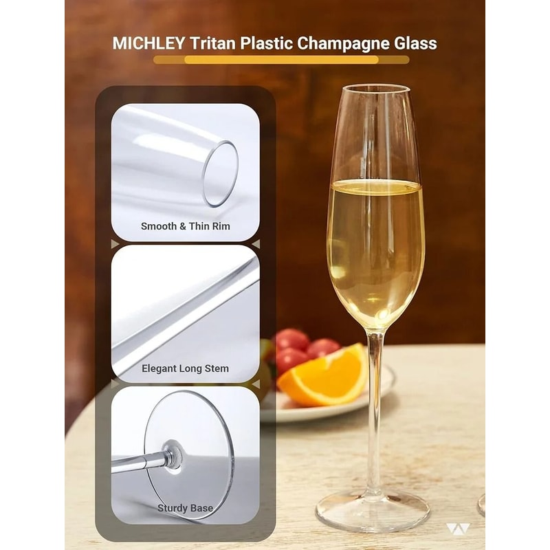 2Piece Shatterproof Tritan Champagne Flute Set 4