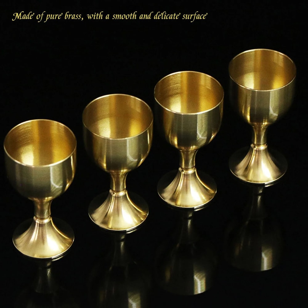 Pure Copper Chalice Cup Artisanal Brass Beverage Goblet 0
