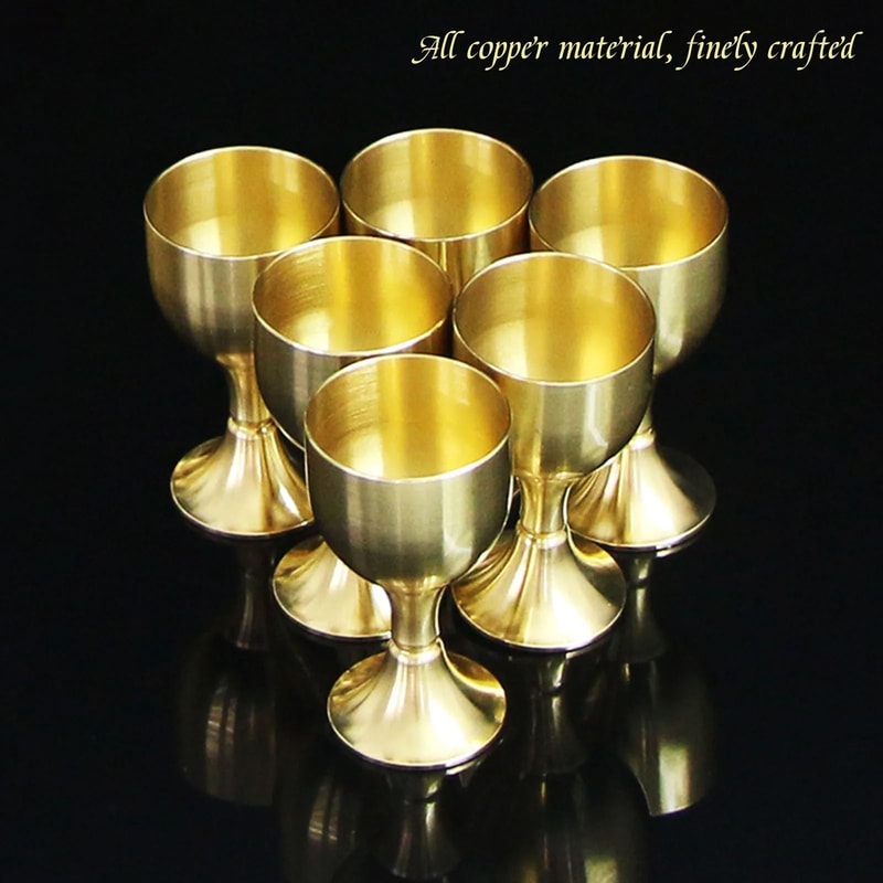 Pure Copper Chalice Cup Artisanal Brass Beverage Goblet 3