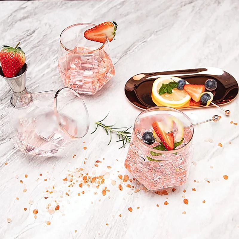 European Style GoldEdged Hexagonal Whiskey Glass 2