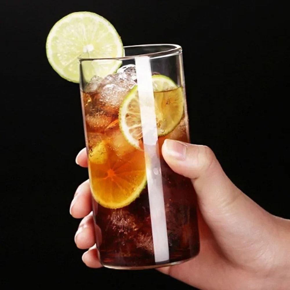 Creative Straight Glass Mug Minimalist Family Beverage Cup 2