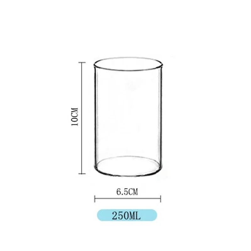 Creative Straight Glass Mug Minimalist Family Beverage Cup 5