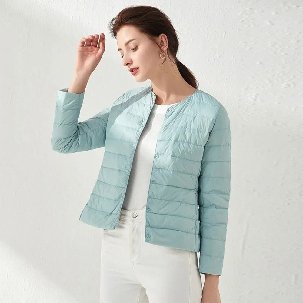 Womens Ultralight Collarless Puffer Jacket 3