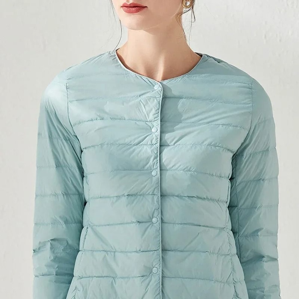 Womens Ultralight Collarless Puffer Jacket 4