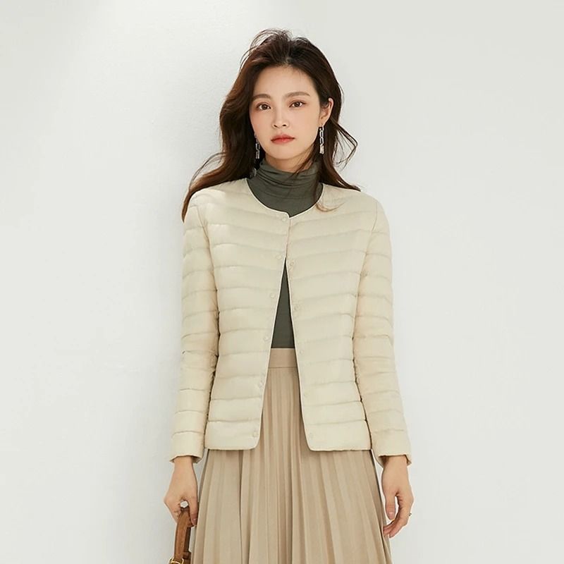 Womens Convertible Neckline Ultralight Down Jacket 1