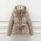 Womens Slimming Hooded Puffer Jacket Belted Winter Cotton Coat 4