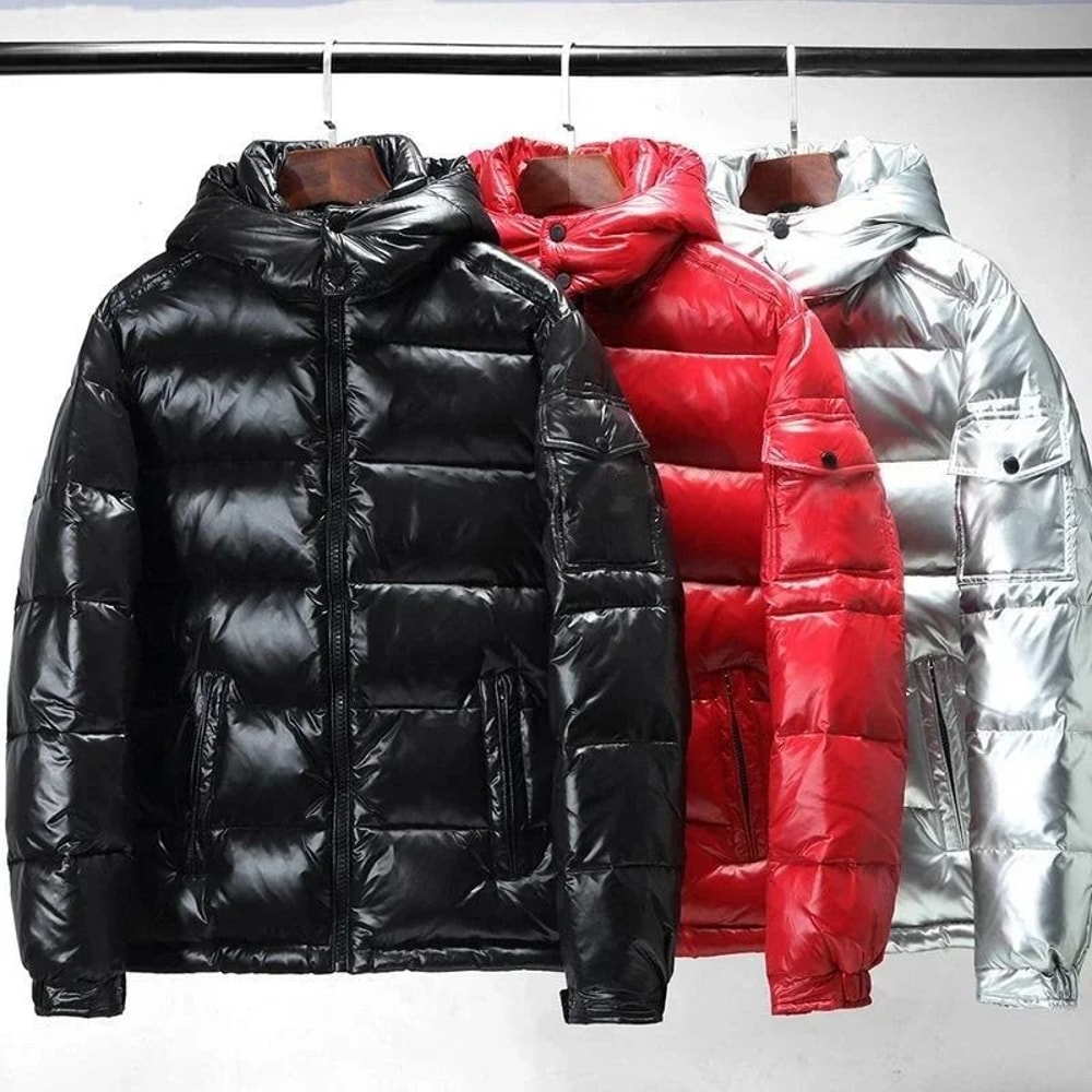 Mens HighGloss Winter Parka Thicken Thermal Warm Coat 0