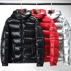 mens high-gloss winter parka | thicken thermal warm coa