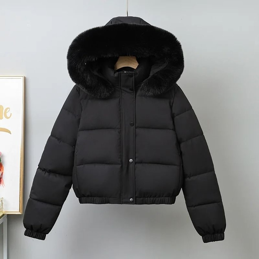 Short Thermal Winter Parka Thickened Velvet Hooded Jacket 7