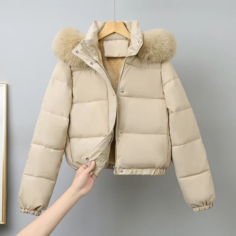 Short Thermal Winter Parka Thickened Velvet Hooded Jacket 10