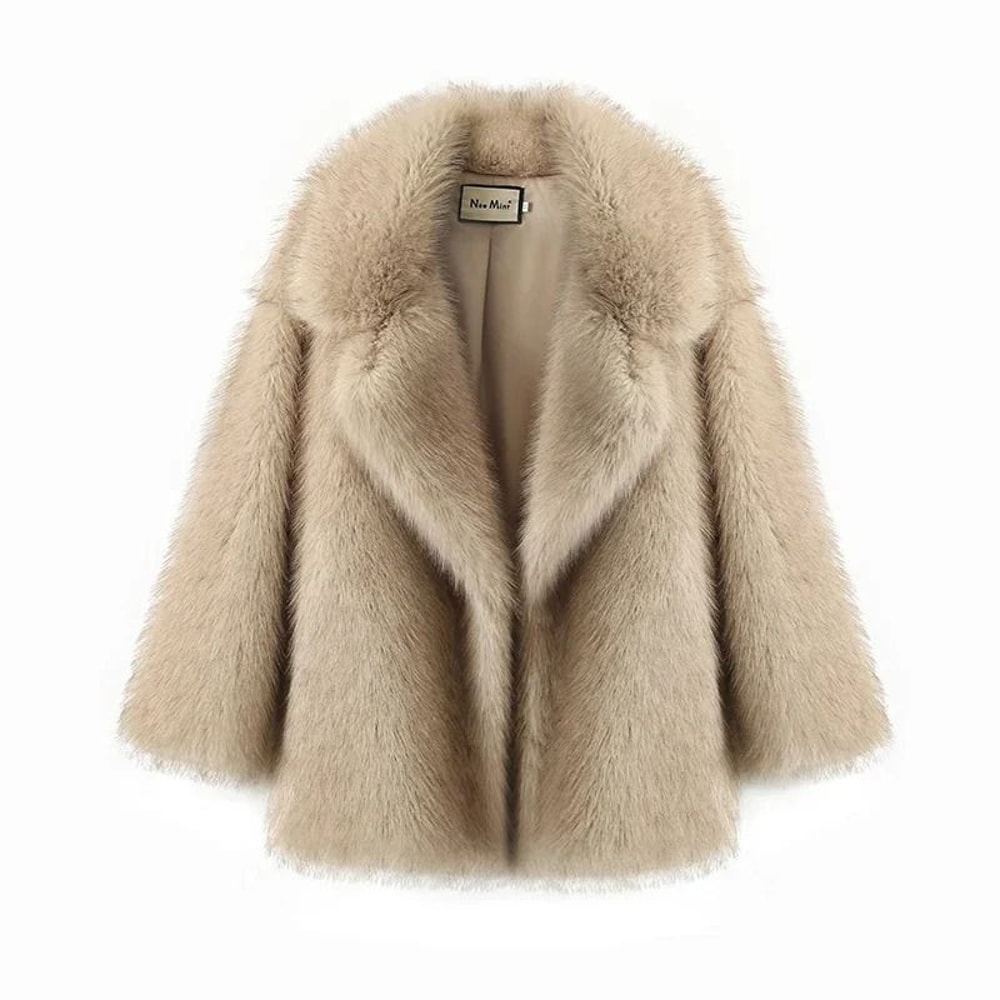 Oversized Gradient Faux Fox Fur Jacket Winter Ins Hot Fashion Statement 7