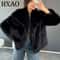 Plush Fluffy Faux Fur Jacket Modern Winter Thermal Outerwear 0