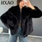 Plush Fluffy Faux Fur Jacket Modern Winter Thermal Outerwear 0