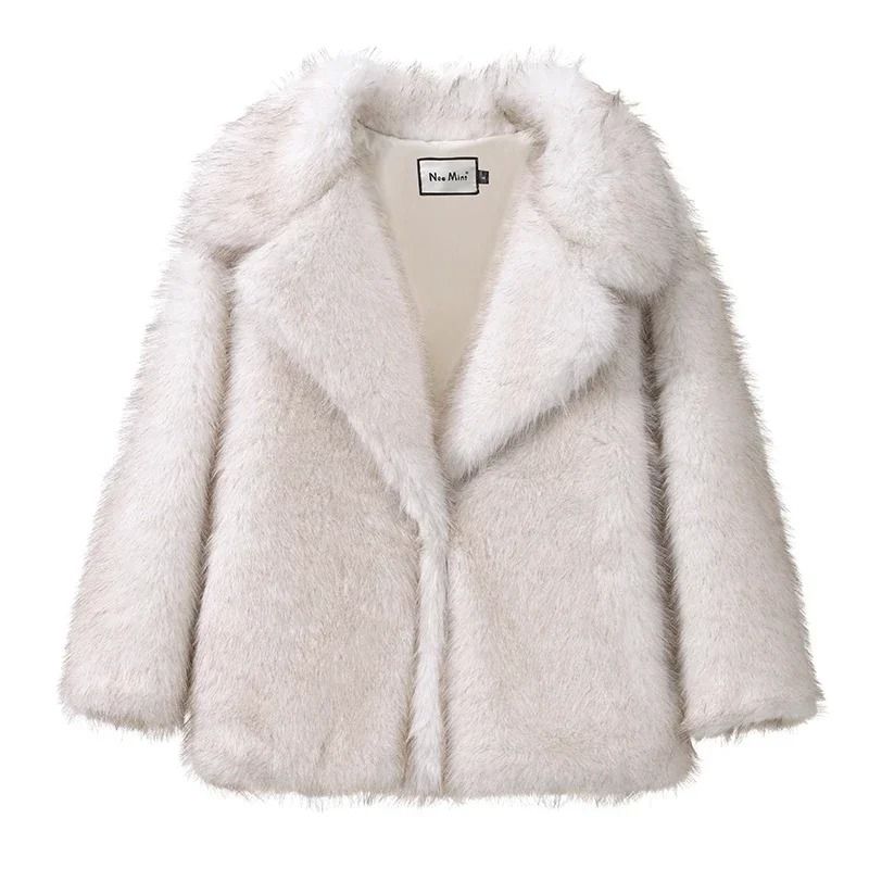 Oversized Fluffy Faux Fox Fur Overcoat Winter HighAppearance Street Style 7