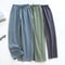 Mens Plaid Cotton Pajama Pants Breathable Summer Sleepwear 0