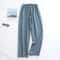 Mens Plaid Cotton Pajama Pants Breathable Summer Sleepwear 9