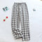 Mens Plaid Cotton Pajama Pants Breathable Summer Sleepwear 11