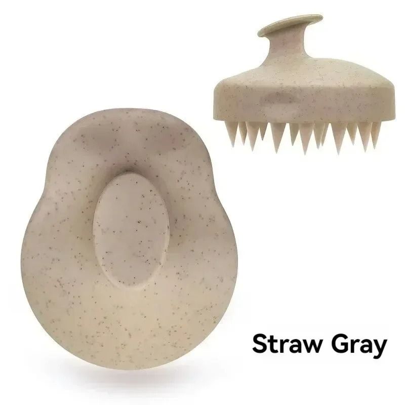 EcoFriendly Silicone Scalp Massager Wheat Straw Hair Wash Brush 4