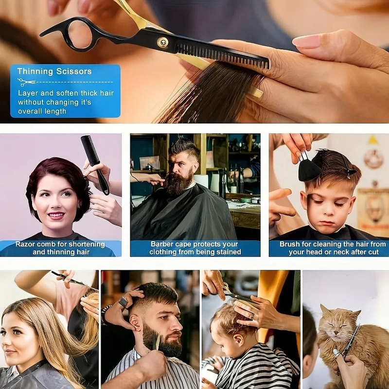 2Piece Professional Hair Scissors Set Precision SelfTrimming Grooming Kit 2