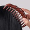 Natural Sandalwood Detangling Comb AntiStatic WideTooth Scalp Massager 1