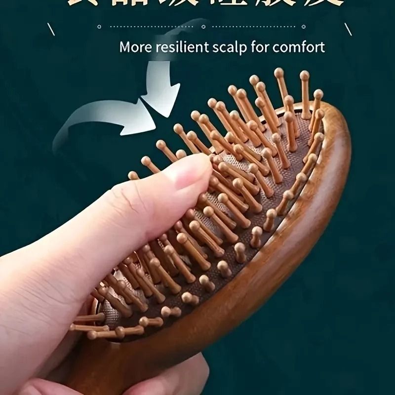 Luxurious Sandalwood Air Cushion Comb Artisan Scalp Massaging Hairbrush 2
