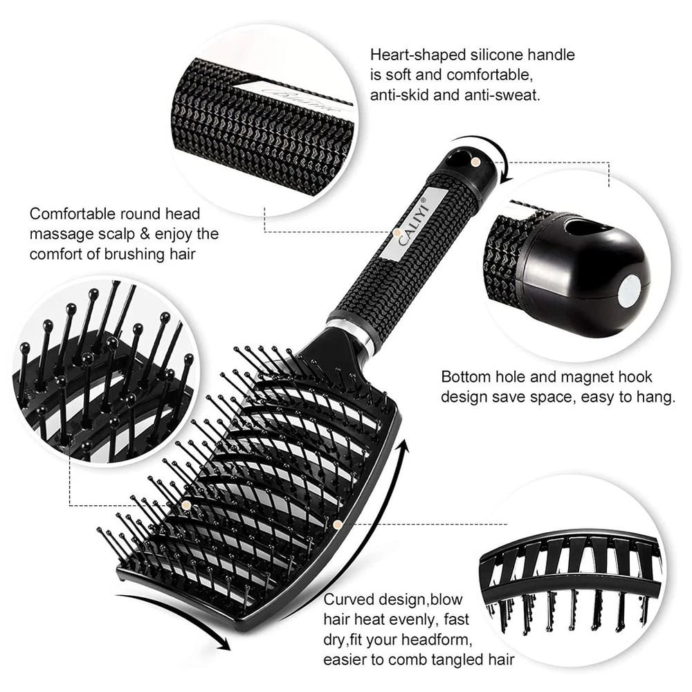 Curved Vented Brush HighPerformance Airflow Detangling Paddle 1