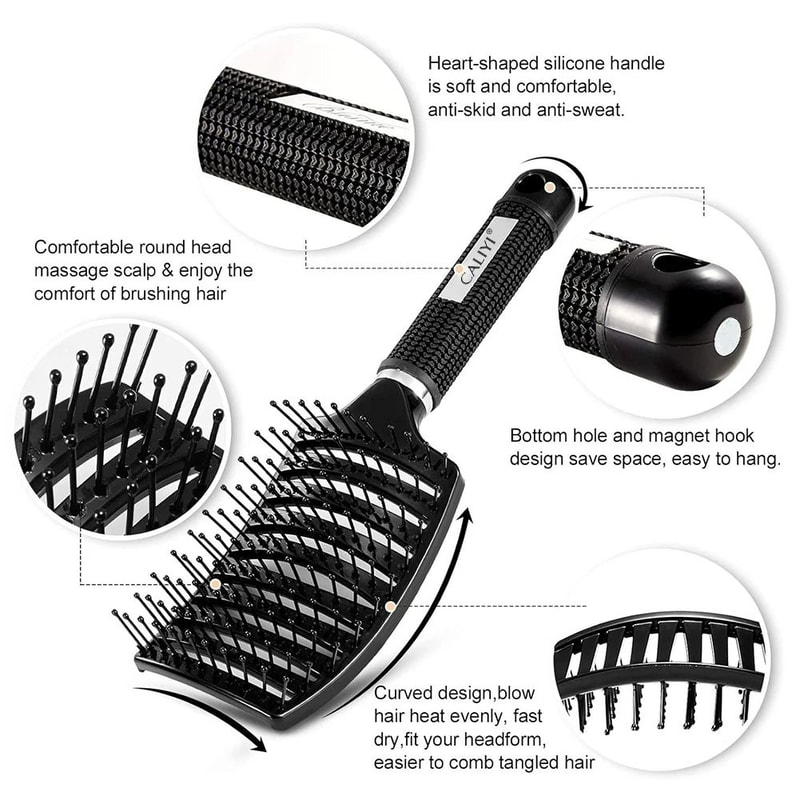 Curved Vented Brush HighPerformance Airflow Detangling Paddle 1