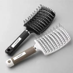 curved vented brush | high-performance airflow detangling paddle