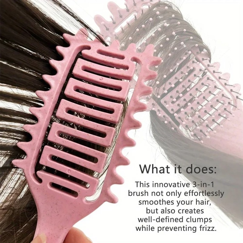 Curl Defining Styling Brush Hollow Boar Bristle Detangling Shaping Tool 3