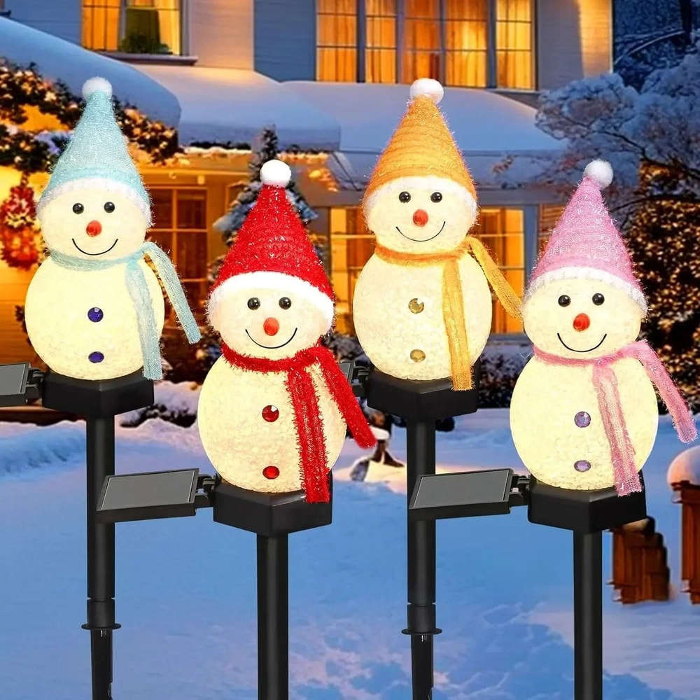 Christmas Snowman Solar Pathway Lights 1