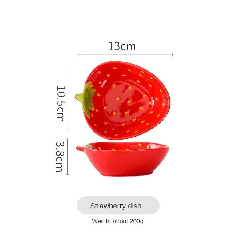 Whimsical Strawberry Ceramic Salad Fruit Bowl 8