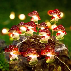 whimsical mushroom forest fairy lights